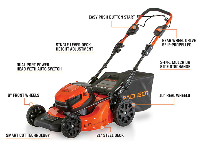 Bad Boy Mowers E-Series 80V Dual Port Brushless 21" Self-Propelled Push Mower For Sale - 088-7500-00 - Image 6